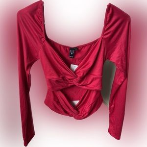 Windsor Red Long Sleeve Top, Size M